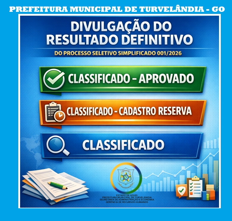 DIVULGA RESULTADO DEFINITIVO PROCESSO SELETIVO SIMPLIFICADO 001/2026